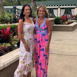 Blue Haven Little Flamenco Engineered Maxi Dress